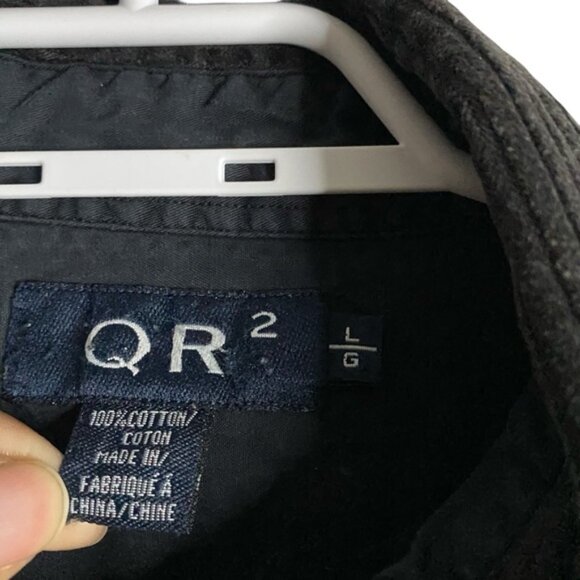 Vintage QR2 Men's Black Corduroy Casual Button-Down Shirt - Picture 6 of 8